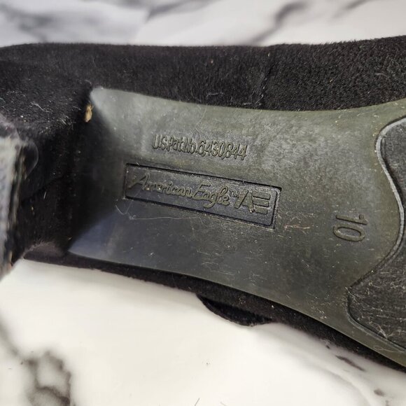 AMERICAN EAGLE WOMENS VELVET OR SUEDE HIGH HEELS WITH STAR PATTERNS - Picture 15 of 15